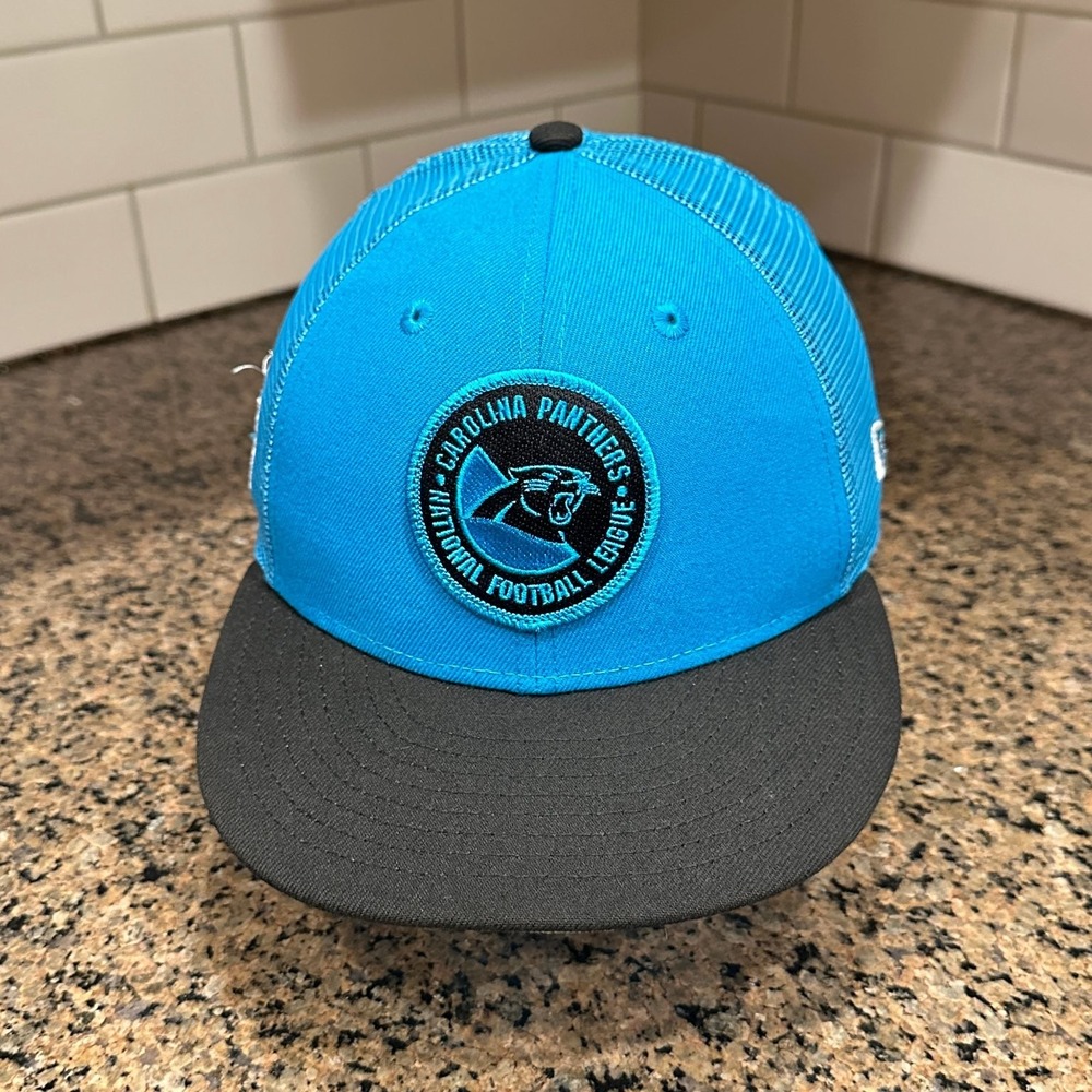 Carolina Panthers New Era 9FIFTY Snapback Trucker Hat Mens OS Teal Black Poly